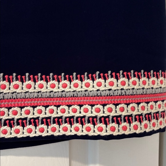 Vineyard Vines Nautical Navy Crepe Embroidered Hem Skirt - Picture 5 of 7